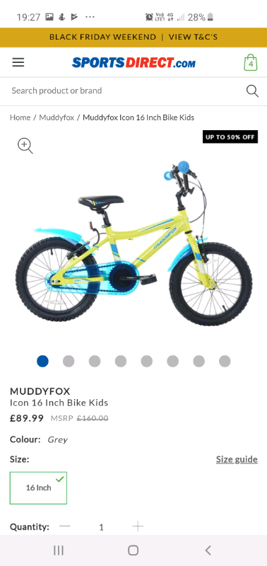 muddyfox icon 18 inch bike